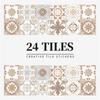 24PCS  Creative Kitchen Tile Stickers Waterproof Mandala Flowers Tile Paste Self-adhesive Wallpaper Bedroom Decoration Stickers