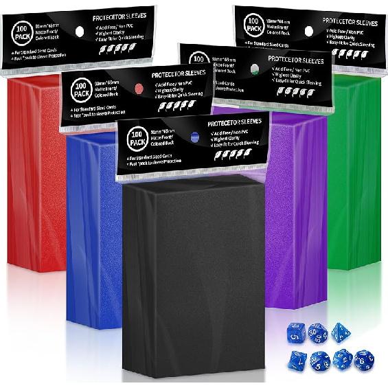 500 Count Card Sleeves for Trading Cards, Matte Deck Guard Card Sleeves, Card Protectors Sleeves for MTG, Baseball/Sports Cards, Yugioh Card, Game