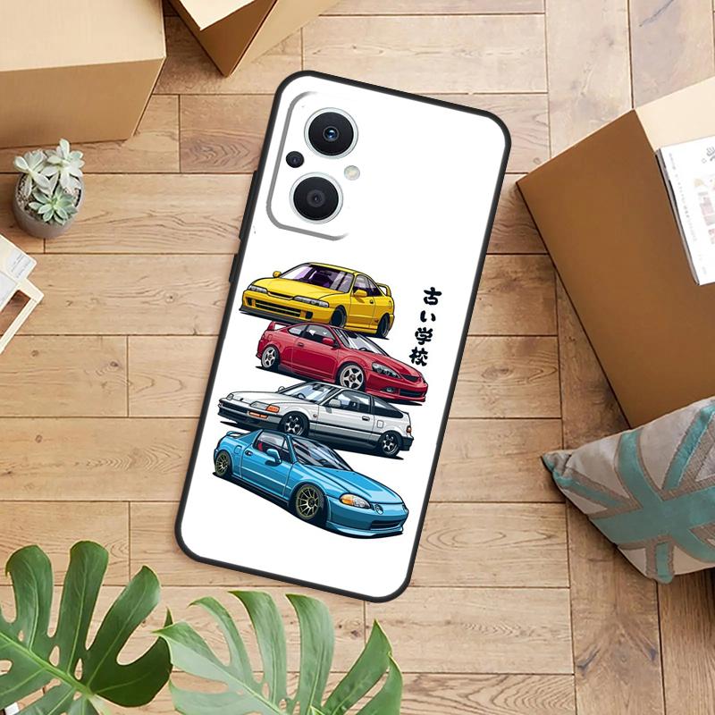 Чехол для телефона JDM Drift со спортивным автомобилем для OPPO Reno 14 13 11 12 F 10 Pro 8T 7 8 Lite OPPO Find X9 X8 X5 Pro Задняя крышка