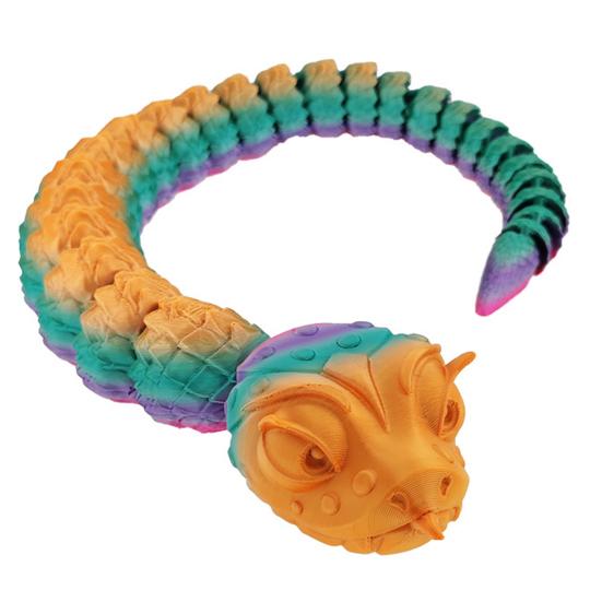 Игрушка змея, напечатанная на 3D-принтере, шарнирное украшение в виде змеи, гибкая игрушка-змея, украшение в виде животного для снятия стресса, подарок для взрослых