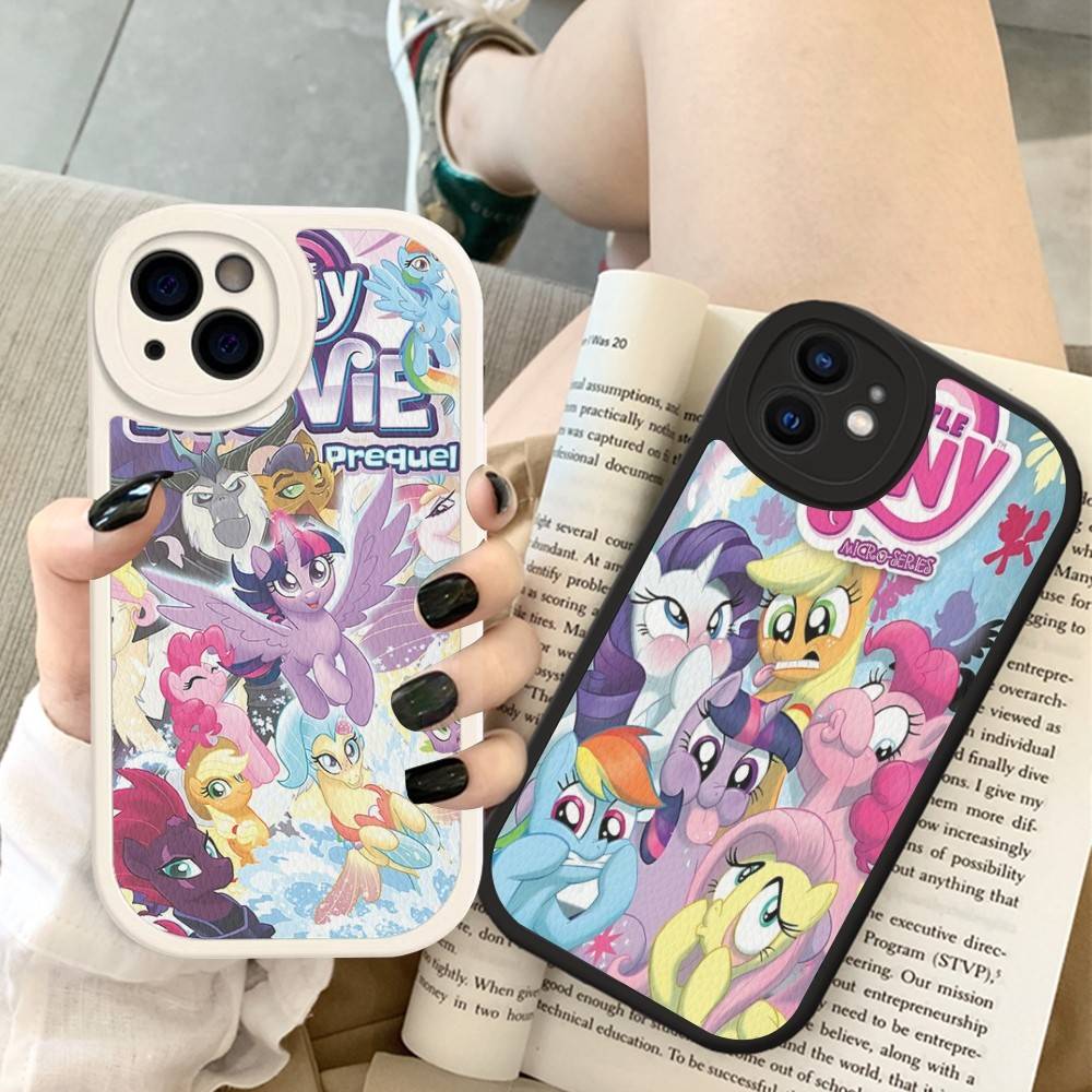 Милый M-Мой Мультяшный P-Пони L-Маленький Чехол Для Телефона Для IPhone 16 15 14 11 12 13 Pro Max Plus Задняя Кожаная Крышка