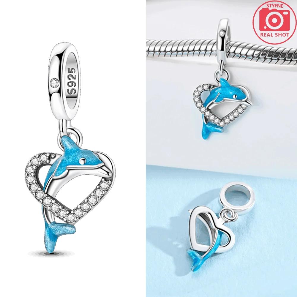 Кулон Синий Кит Дельфин Лягушка Животное Лошадь Бусины Подходит для Браслета Изысканный Подарок Аксессуар Сделай Сам Изготовление Ювелирных Изделий Аксессуар