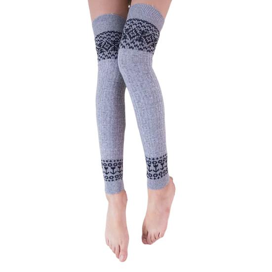 1 пара женских зимних носков для голени из плотного материала с цветными блоками, накидки на ноги выше колена, нескользящие, высокоэластичные, сохраняющие тепло носки