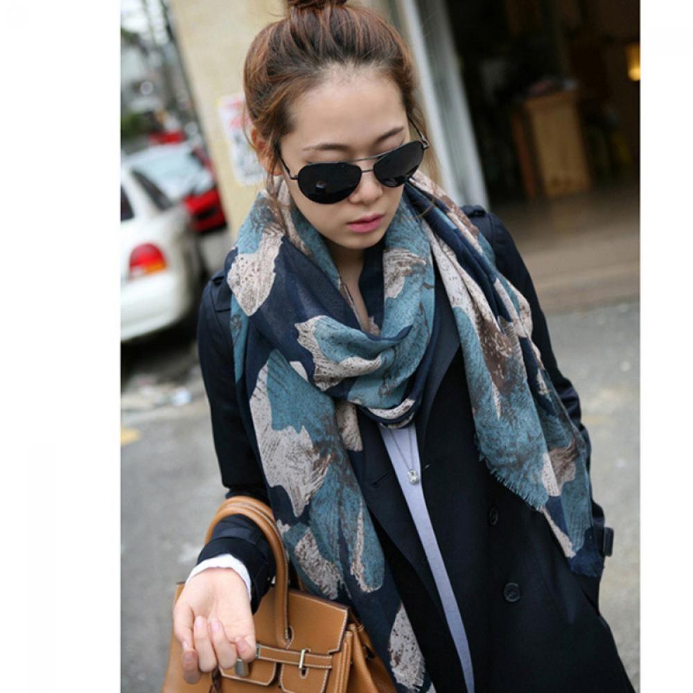 Elegant Women Warm Soft Scarves Voile Shawl Printed Scarf Wrap