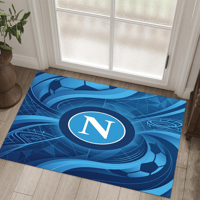 Napoli FC Design Crystal Velvet Carpet Cozy Non?Slip Printed Rug For Bedroom Living Room Entrance