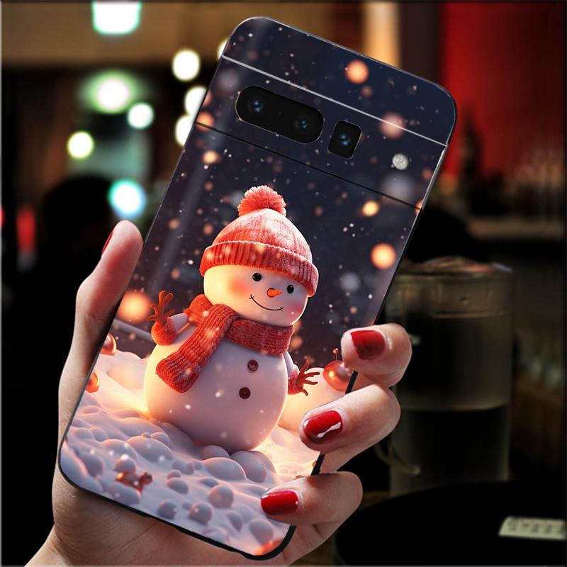 Чехол для телефона Google Pixel 10 Pro XL 9 Pro XL 9A 8 7 6 Pro Pixel 8A 7A 6A Pixel 8 7 6 5 Рождественский Снеговик