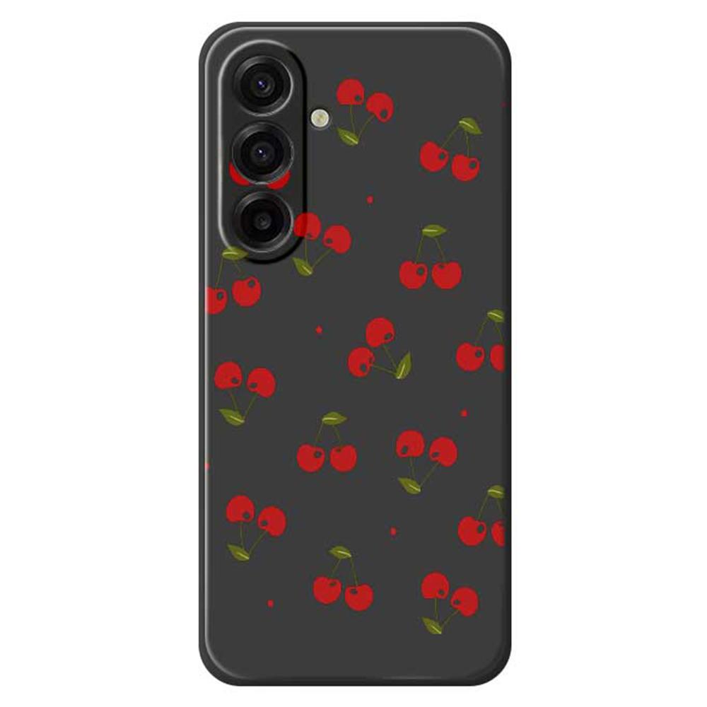 For Samsung Galaxy A17 5G Case Cherry Pattern Printing Straight Edge TPU Phone Back Cover
