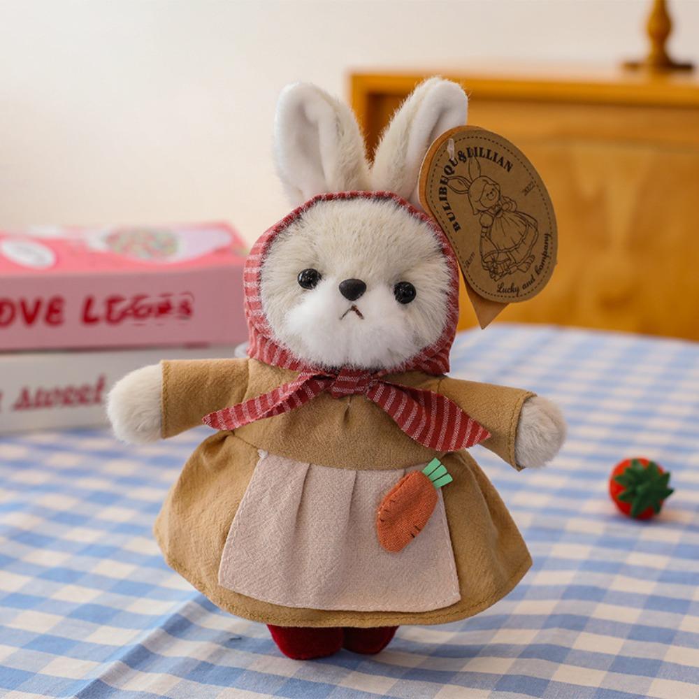 Rabbit Family Bunny Keychain with Clothes Plush Rabbit Key Ring Jewelry Gifts