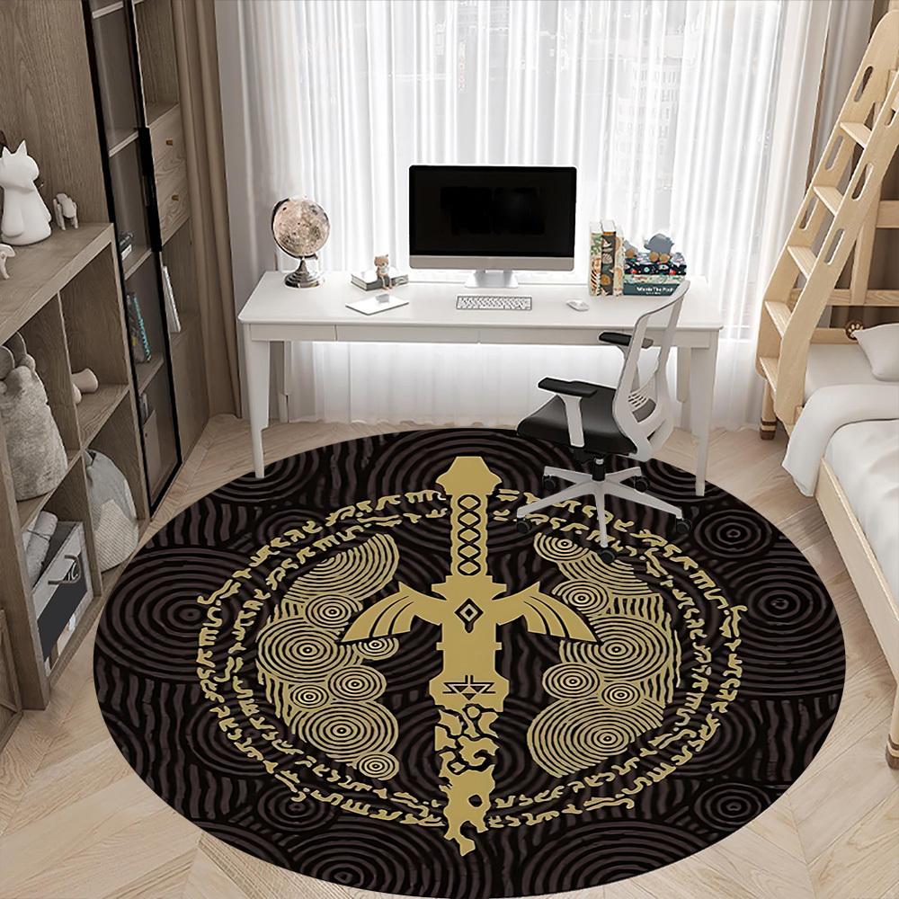 1pc Legend Office Round Area Rug, Under Office Chairs Bedroom Living Room Home Decor  a1016245