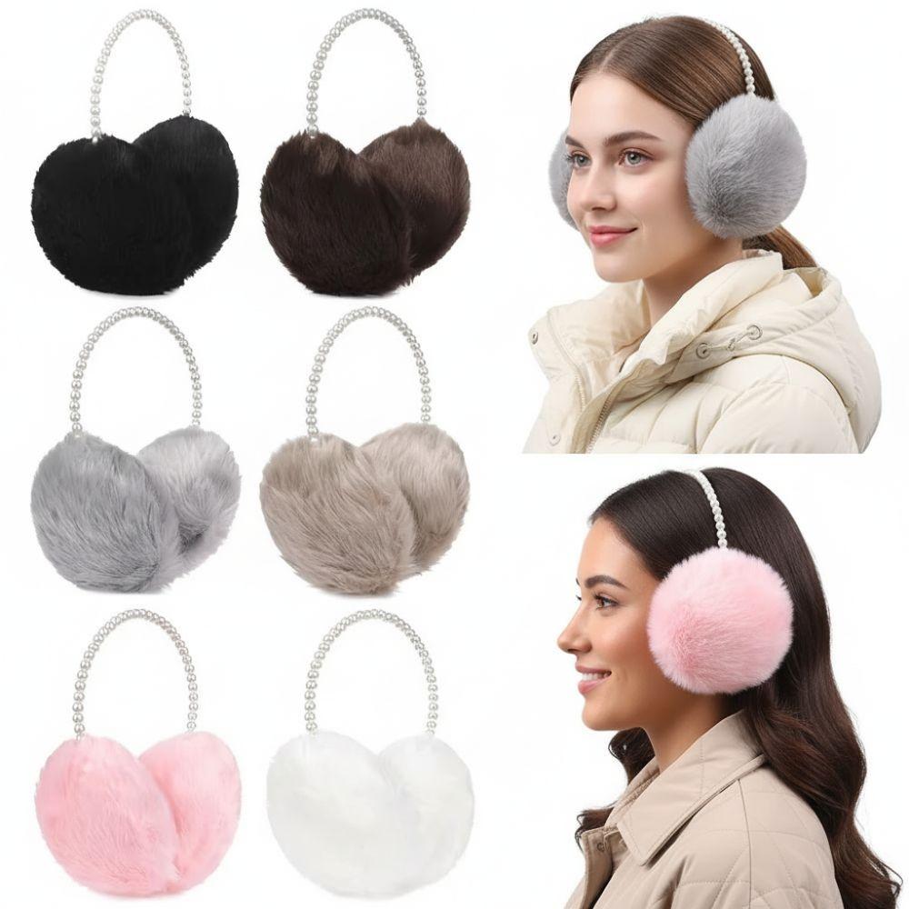 Защита ушей Зимние плюшевые наушники-муфты Многофункциональные элегантные однотонные пушистые наушники-муфты