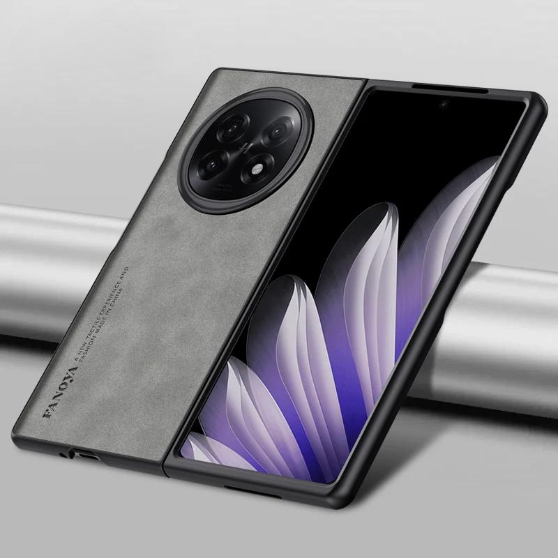 Для OPPO Find N5 чехол роскошный кожаный PU матовый складной чехол для телефона OPPO Find N 5 Business противоударный бампер FindN5 Funda