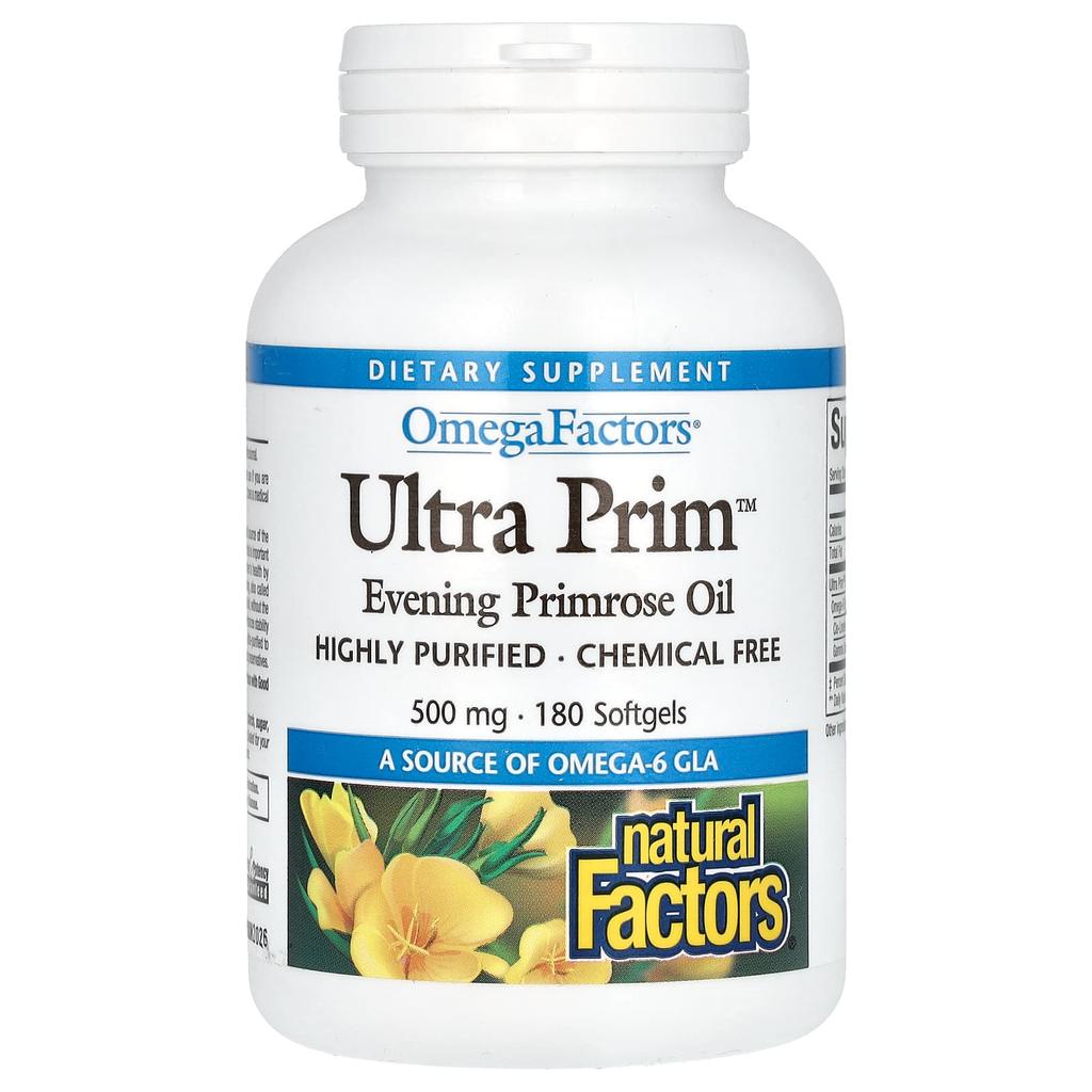 Omegafactors, Ultra Prim, Evening Primrose Oil, 500Mg, 180 Softgels
