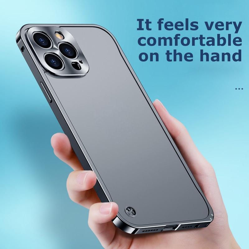 Роскошный защитный чехол с металлической оправой для объектива iPhone 16 15 14 13 12 11 Pro Max, алюминиевый чехол для iPhone 16 Plus, матовая задняя крышка
