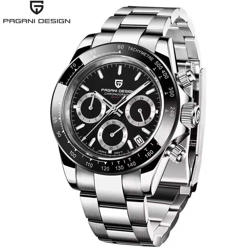 New PAGANI DESIGN Men's Watches Brand Luxury Mens Quartz Wrist Watch Men Stainless Steel Men Chronograph Relogio Masculino