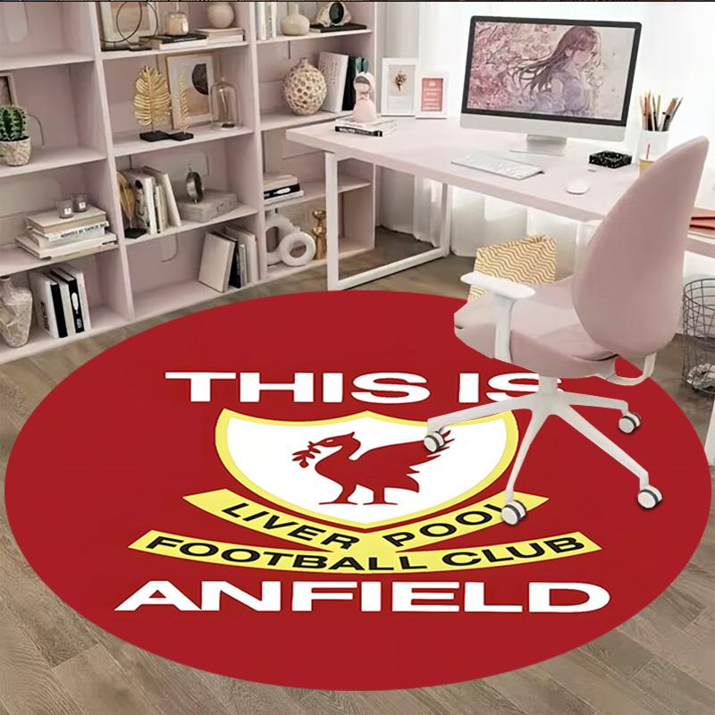 1pc L-Liverpool Carpet, Round Rug, Comfortable, Suitable for Entryways, Living Rooms, Office, And Bedrooms, Christmas Decoration