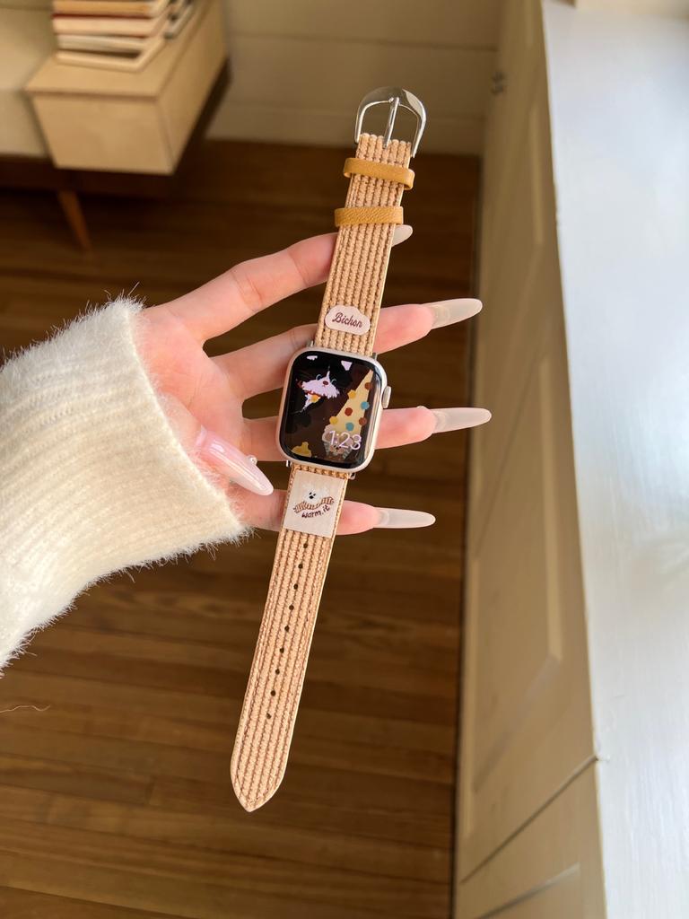 Милый Медвежонок Щенок Вафельный Флисовый Ремешок Для Apple Apple Watch Watch Iwatch109876