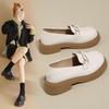 White Small Leather Shoes Women's 2025 New Spring and Autumn Versatile Japanese JK College Style with Skirt Versatile Platform Loafers