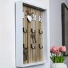 1pc Wooden Metal Key Hook Board Home Wall Decoration Living Room Entrance Storage Rack