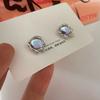 Оригинальные модные простые серьги-гвоздики женские серьги с лунным камнем базовые серьги в стиле ниши