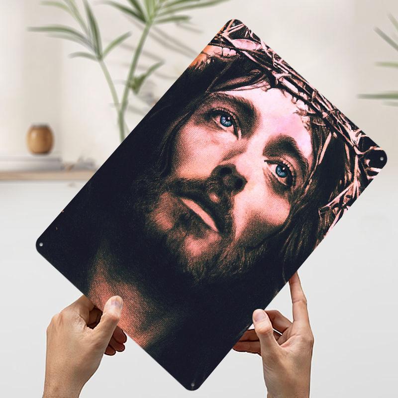 JESUS CHRIST Printed Poster Customized Wall Art Retro Vintage Metal Tin Signs for Room Bedroom Decoration Gaming House Interior