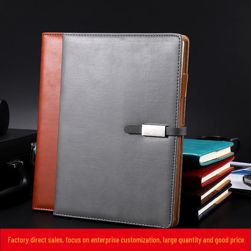 B5 Leather-Covered Business Notebook with Customizable Logo and Creative Thread-Bound Design for Meetings and Students