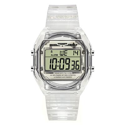 Оригинальные кварцевые часы DIGITAL TWO Crystal Silver Dial из минерального стекла и смолы, бренд AOST24061 [Adidas Swatch] [Товар]