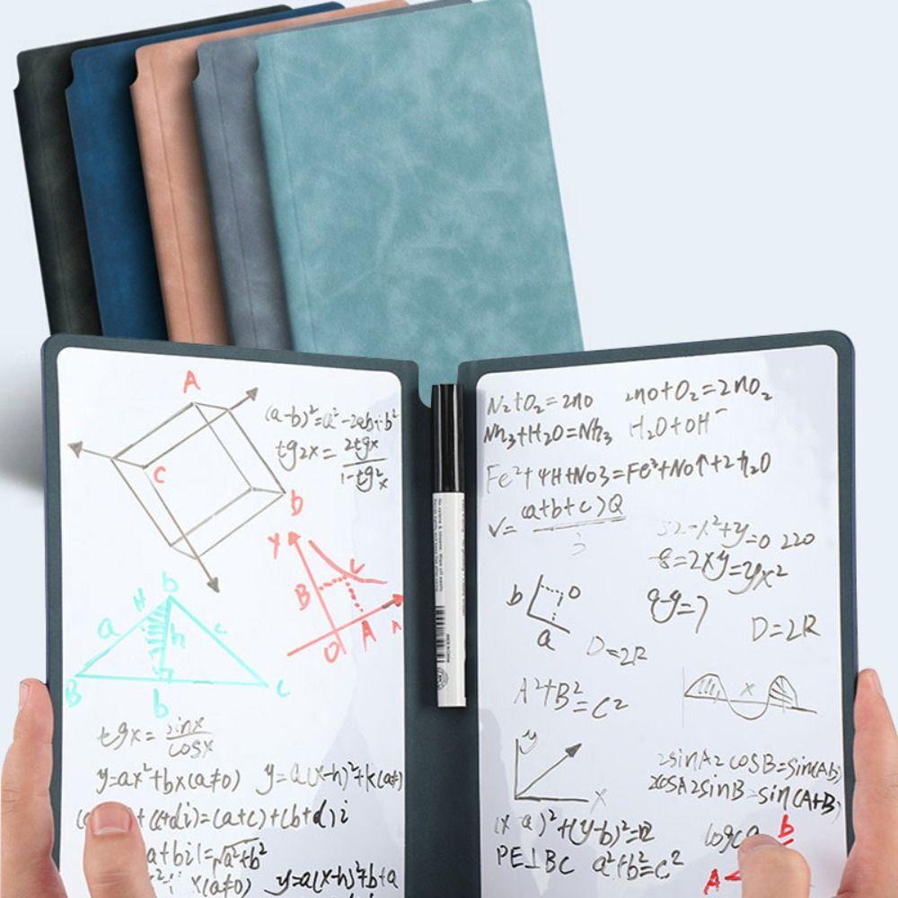 With Whiteboard Pen A5 Whiteboard Notebook Reusable Writing Board Office Notebooks School Office