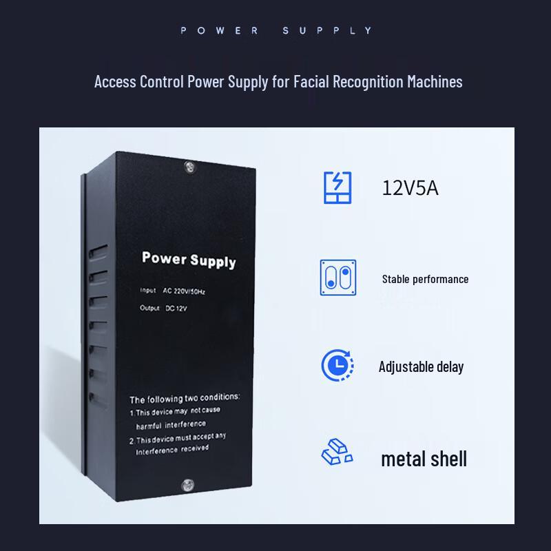 Realand F207T12 Face Recognition Access Control Kit for Double Frameless Glass Doors CN plug (adapter included)