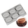 DIY Coffee Bean 6 Forms Mousse Cake Mold Silicone Pastry Molds for Baking French Dessert Cake Decorating Tools