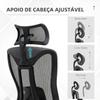 Office Chair In Mesh With Adjustable Headrest Lumbar Support And 3D Armrests 70x66x128 Cm Gray