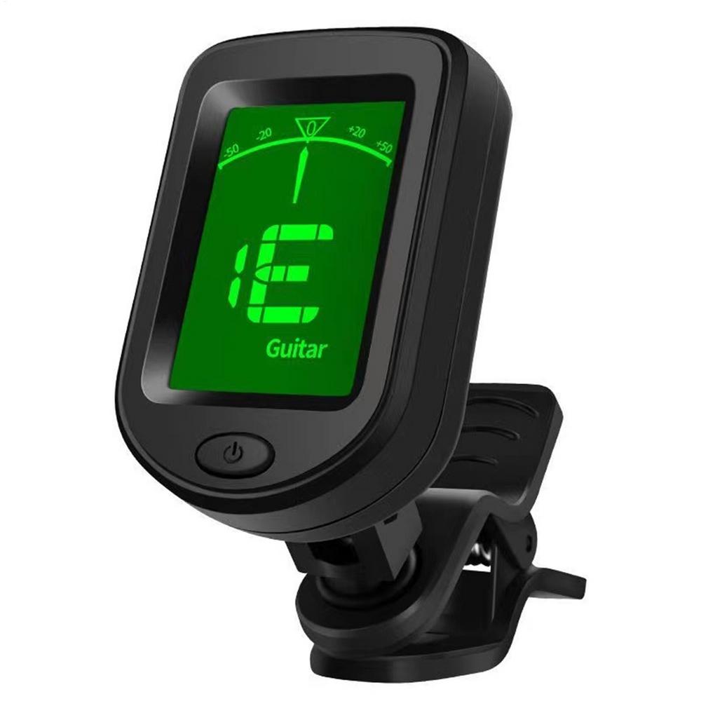 Twelve Equal Tempered Guitar Tuner Digital Clip-On Tone Tuner for Electric Ukulele Bass Violin Universal Accessories Rotatable