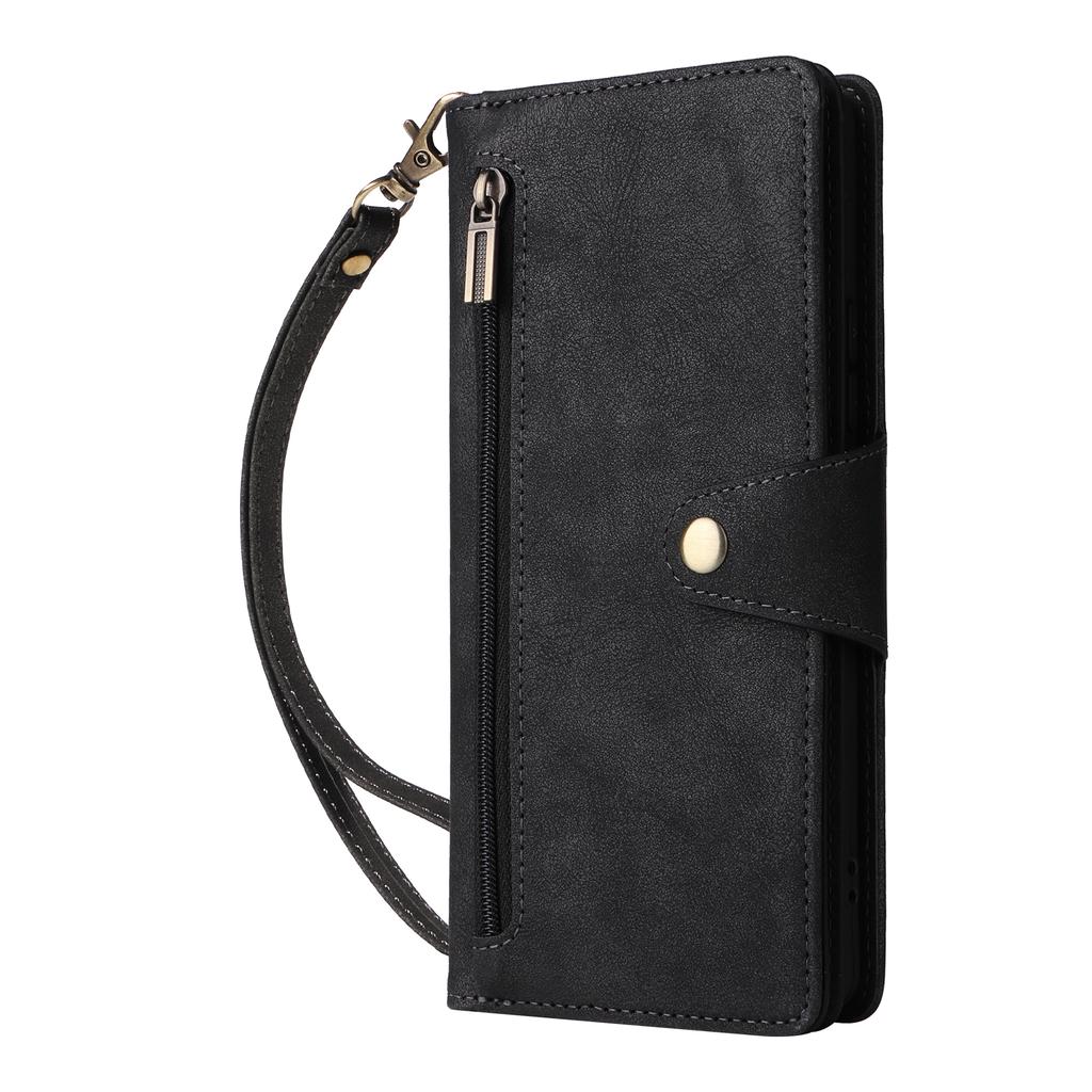 Leather Case For Xiaomi Redmi Note 14 Pro 5G/14 Pro+ 5G/Poco X7 5G Zipper Wallet Stand Phone Cover Rivet Decor