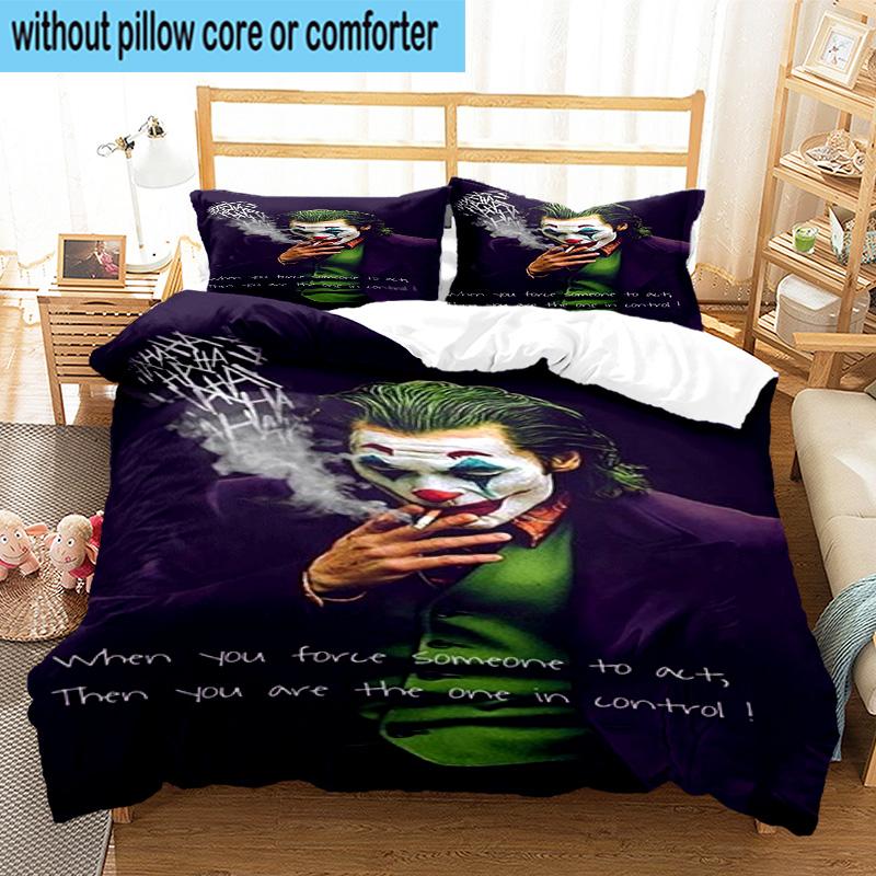 3PCS Jo-ker's Masked Faces 3pcs Bedding,Including 3PCS Duvet Cover And 2pcs Pillowcases Perfect for Christmas,Ideal for Bedroom, Dormitory