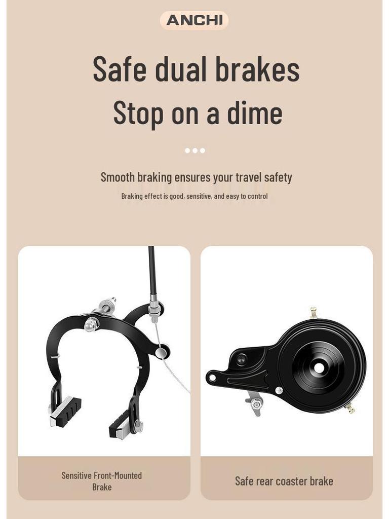 20-inch Folding Student Bicycle, Single/Variable-Speed, Portable Pedal Bike for Middle School Students