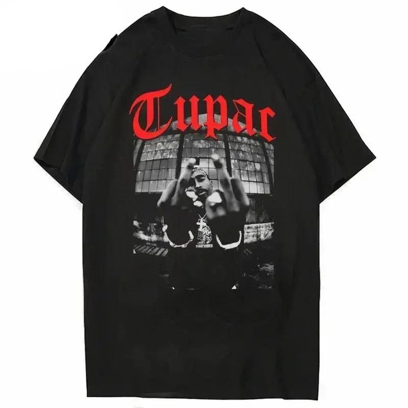 Тупак Шакур (2Pac) """All Eyez On Me""" 90-е Западное Побережье Хип-Хоп Легенда Графический Принт Оверсайз Винтажная Уличная Одежда Фан-Мерч Рэпа Футболка Топ
