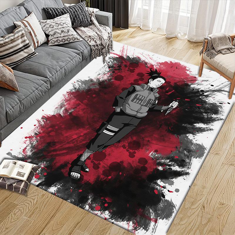 Shikamaru Nara Flannel Pattern Square Carpet,Area Rug,Carpet Rug for Living Room Bedroom Sofa Playroom Decor,Non-slip Floor Mat