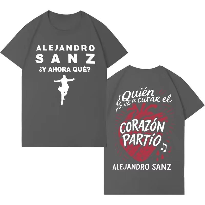 Singer Alejandro Sanz 2026 Trendy Graphics Short Sleeve Tshrit Men Women Hip Hop pure cotton Punk Casual Y2K Clothing Fans Gift