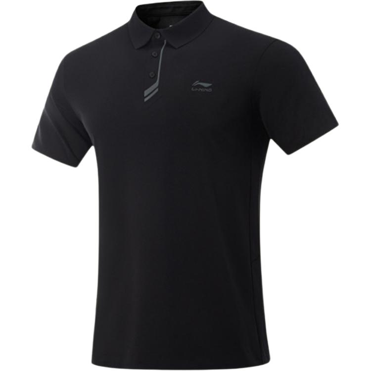 Li Ning Glory Series Спортивная Мода Универсальная Повседневная Дышащая Футболка-поло с Коротким Рукавом с Буквами для Мужчин Белый APLV673-1