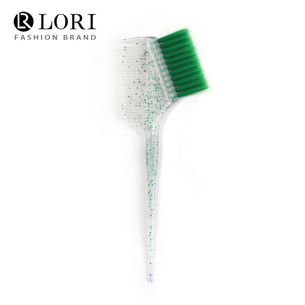 Прозрачная блестящая расческа для окрашивания волос с цветными щетинками для мелирования волос 