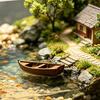 3D-печатная модель винтажной деревянной лодки, деревенская фигурка старого рыболовного судна для полки, морской декор для рыбака, хоббиста, подарок