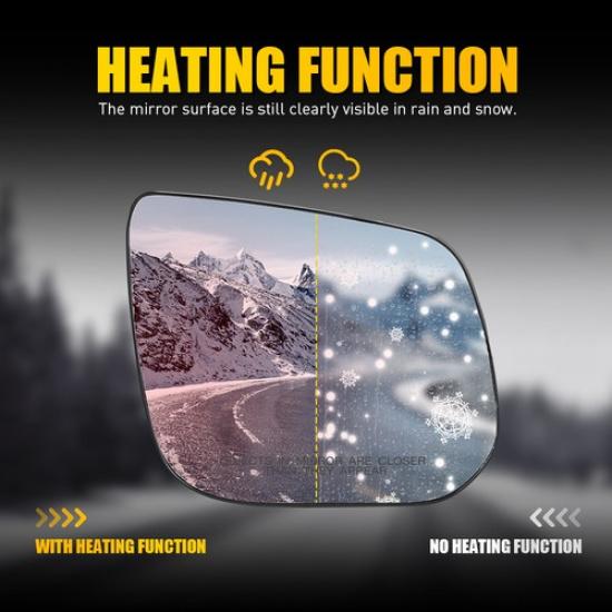 Passenger Mirror Glass Heated For 17-22 GMC Canyon Denali w/Backing Plate Convex