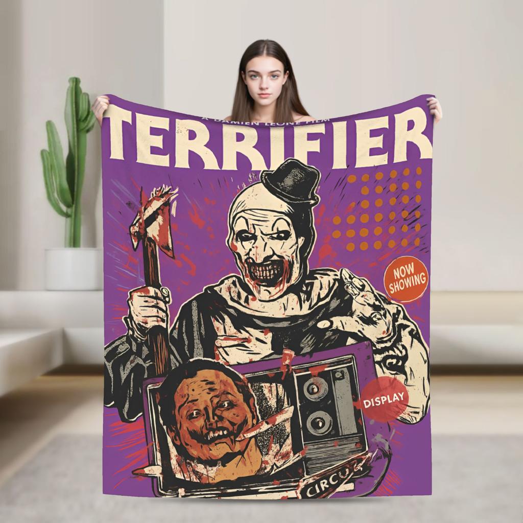 Пледы с принтом Art Crispies Терроризатор Клоун Теплые Новые Плюшевые Пледы для Детей Гостиной Фланелевые Покрывала Постельное Покрытие
