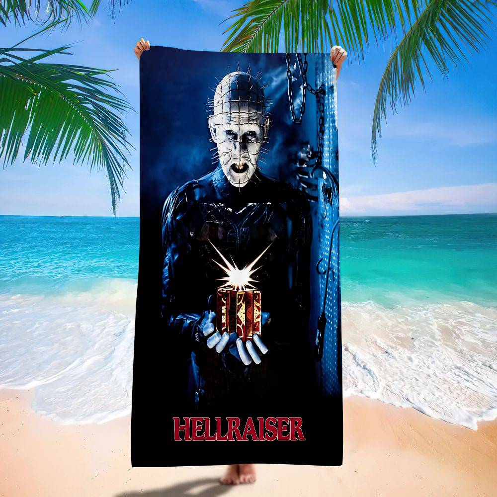 Классическое пляжное полотенце из фильма ужасов «Хеллрайзер» H-Hellraiser, разноцветные банные полотенца для девочки, из микрофибры, быстросохнущее, без песка, для пляжа, йоги, спа