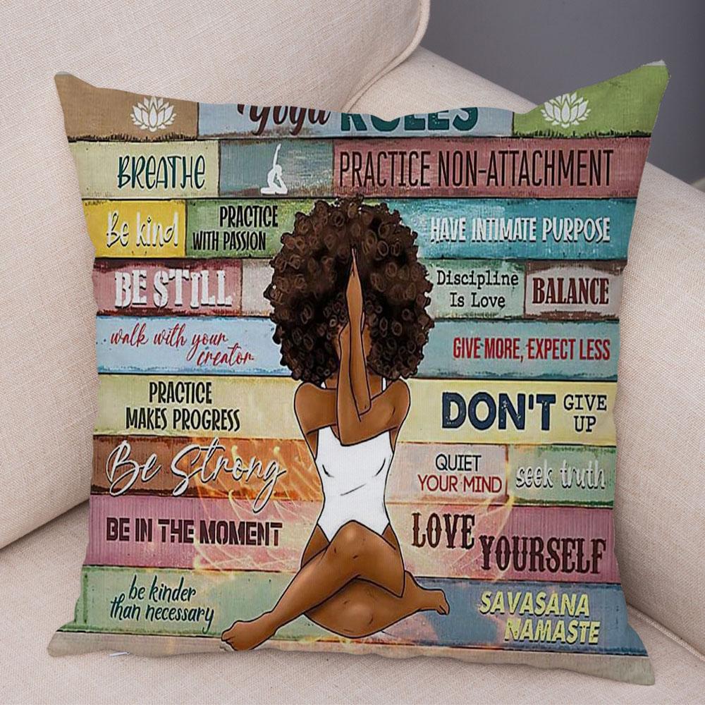 Чехол для подушки с изображением красивой леди, черная наволочка в африканском стиле для девочек, украшение для дивана, автомобиля, дома, наволочка