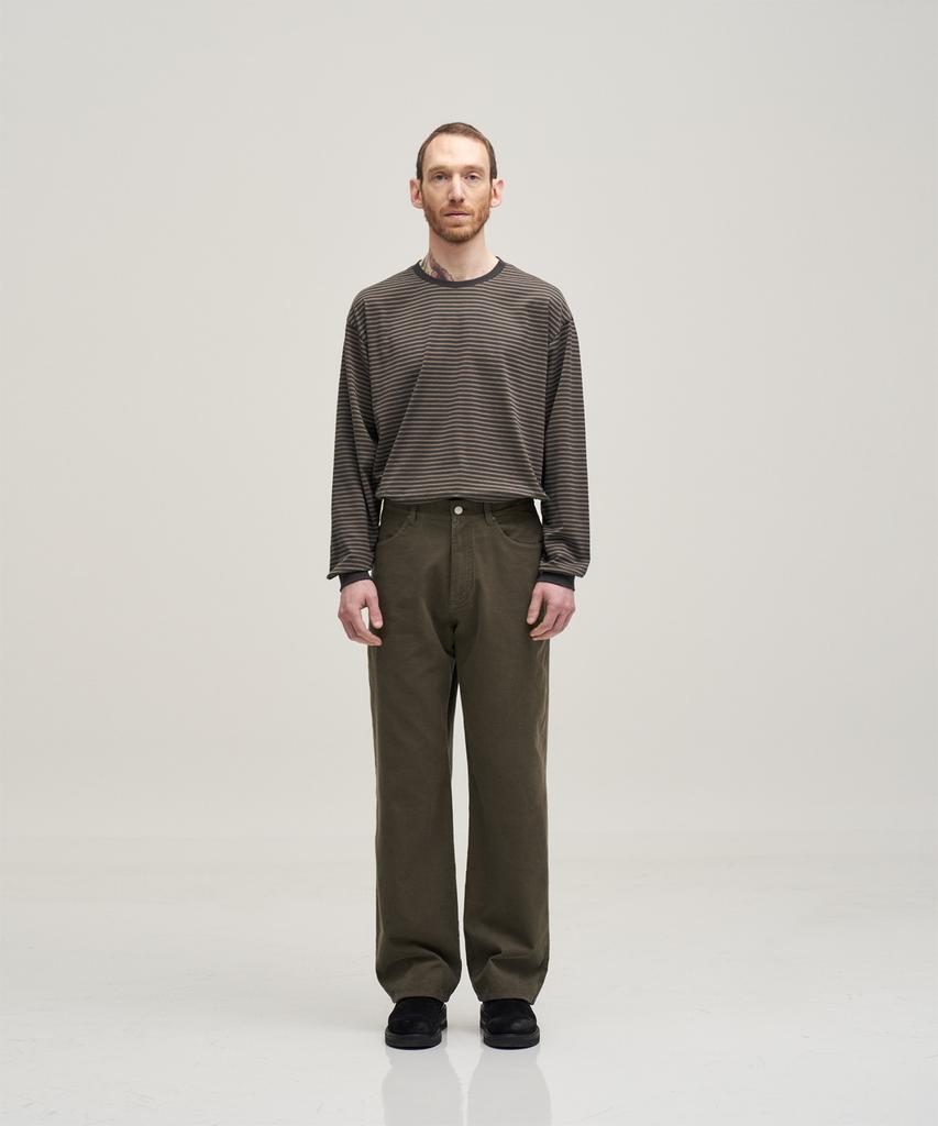 ANOTHER OFFICE Kurt Light Corduroy Pants (Olive Gray)