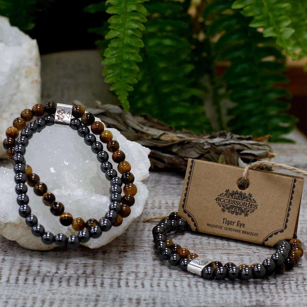 Tiger Eye Bracelet, Magnetic Gemstone Crystal