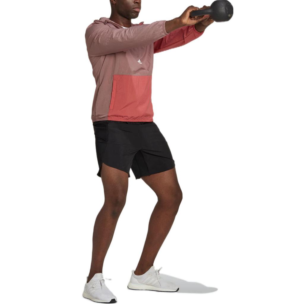 Adidas Colorblock Sports Fitness Hooded Jacket Men Outerwear Pink HZ9708