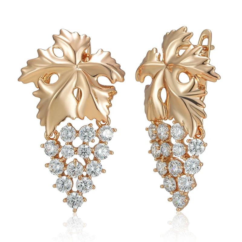 Женские роскошные золотые серьги с цирконием в виде винограда, большие, для вечеринки... Более
