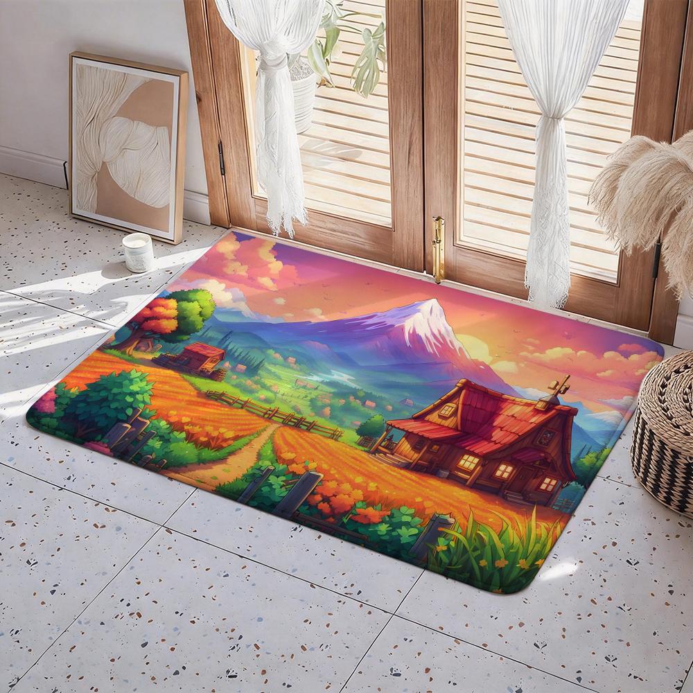 Game S Stardew Valley Floor Mat Eco Flannel Doormat Non Slip Odorless Indoor Floor Rug Soft Short Plush Home Mat