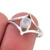 Natural Rainbow Moonstone Gemstone Handmade 925 Sterling Silver Ring Size 8 Q7f92